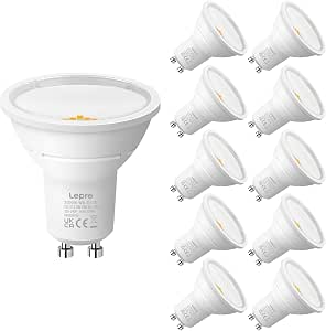 Lepro GU10 LED Warmweiss 8W Lampe, 800 lm, 2700K Warmwei?, 100¡ã Abstrahlwinkel, Nicht dimmbar, Energiesparendes GU10 LED Leuchtmittel f¨¹r Flur, Eingangsbereich, Wohnzimmer, Schlafzimmer, 5 St¨¹ck