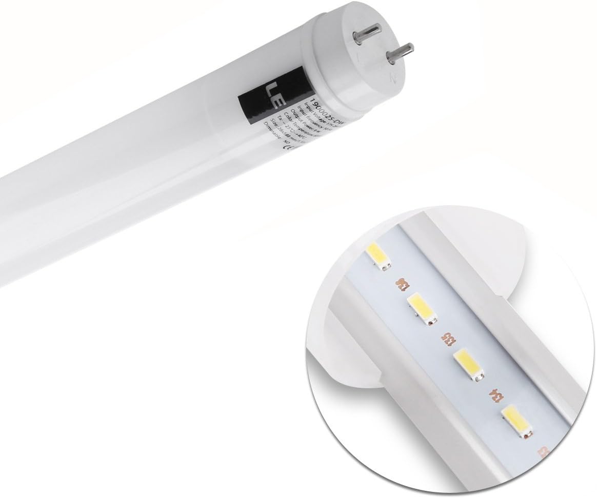 9W LED Röhren T8 60cm, 945lm, Ersatz für 20W Leuchtstoffröhre, Kaltweiß, 4 Stücke