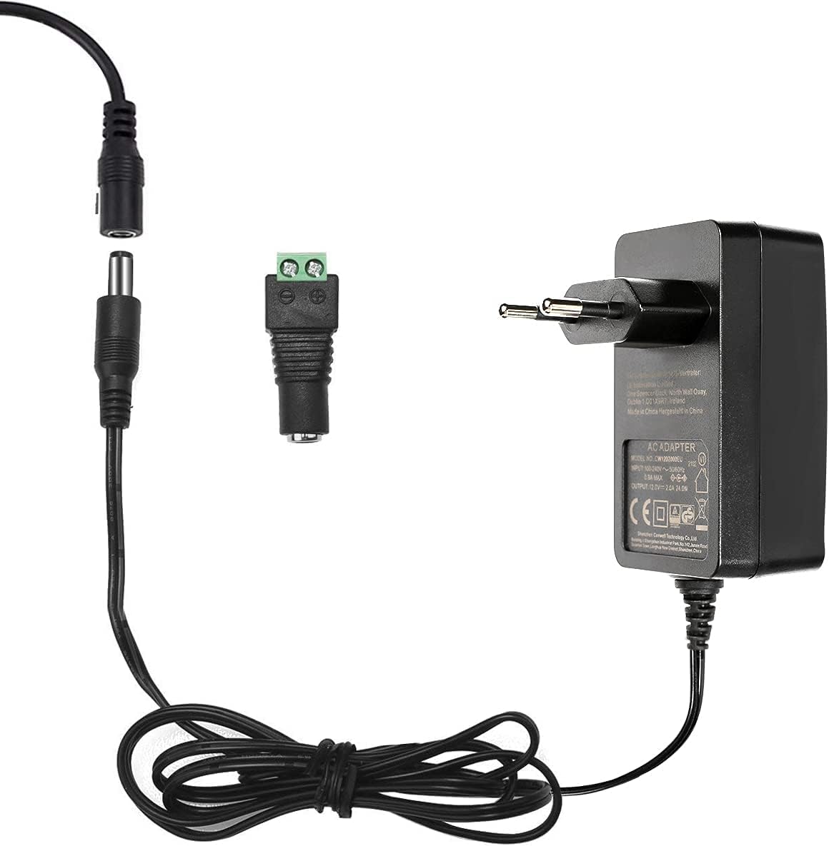 LE LED Trafo 12V Netzteil DC, LED Strip EU Stecker 12 Volt 2A Adapter Power Supply für SMD 3528/5050 LED Streifen, AC 100-240 Netzadapter, 24W Maximal Steckernetzteil, Transformator Strom für Band