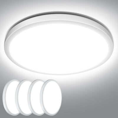 Lepro Deckenlampe 18W, IP44 Wasserfest Deckenleuchte,5000K 1800LM Badezimmer Lampe, Kaltweiß Deckenleuchte Badezimmer, ideal Badezimmerlampe Decke für Bad Schlafzimmer Flur Wohnzimmer, Ø22cm, 4 Stücke