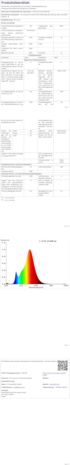 Lepro AI Smart Glühbirne BP1, G45 E14 LED Lampe Dimmbar 4.9W 470LM RGB+CCT, Personalisierter KI-Lichtdesigner mit Sprachsteuerung/Musik Sync, Kompatibel mit Alexa/Google, WiFi & Bluetooth, 4 Stück