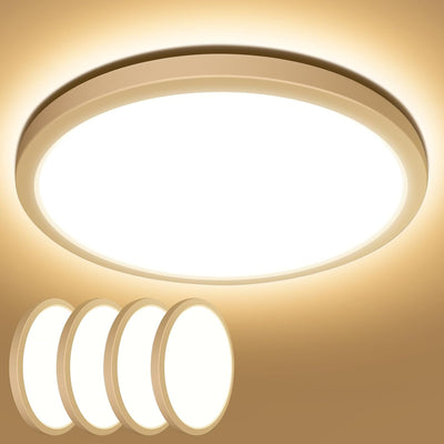 Lepro Deckenlampe 18W, IP44 Wasserfest Deckenleuchte,3000K 1800LM Badezimmer Lampe, Warmweiß Deckenleuchte Badezimmer, ideal Badezimmerlampe Decke für Bad Schlafzimmer Flur Wohnzimmer, Ø22cm, 4 Stücke
