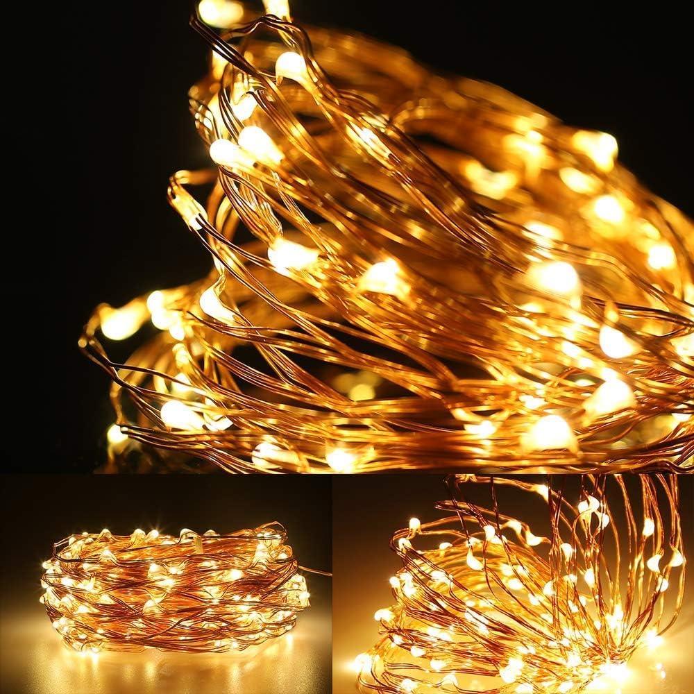 LE 20M LED Lichterkette, Drahtlichterketten 200 LEDs, Wasserdicht IP65, Strombetrieben mit Schalter, ideal f¨¹r Weihnachtsbeleuchtung, Balkon, au?en Deko innen Party usw. Warmwei?