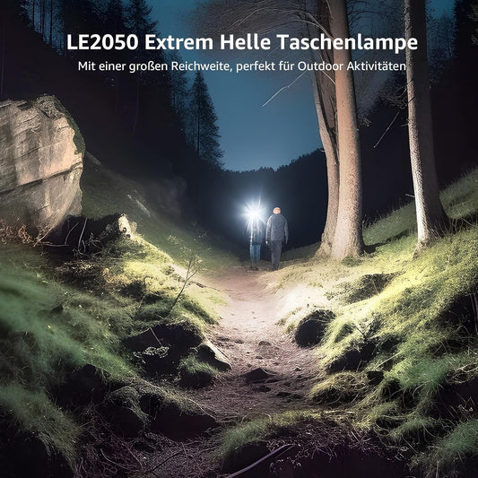 Lepro LED Taschenlampe, LE2050 Extrem Hell, mit Clip, Zoombare Handlampe mit 5 Modi, Wasserdichte Flashlight für Camping, Outdoor, Wandern, Angeln, Geschenk, 2 Stück