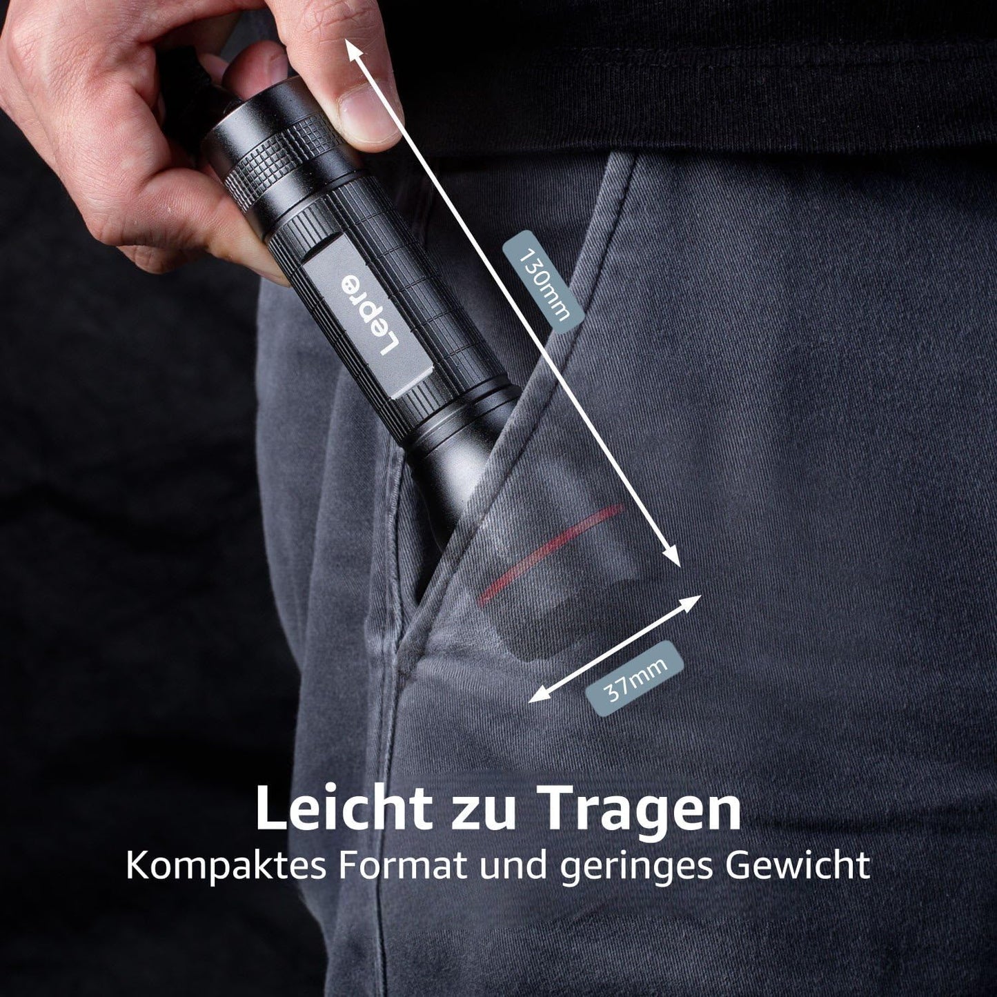 Lepro LED Taschenlampe, LE2000 Extrem Hell LED Taschenlampen mit 5 Modi, Zoombare Camping Handlampe, wasserdichte Flashlight für Camping, Outdoor, Wandern, Angeln, Geschenk (2 Stück)