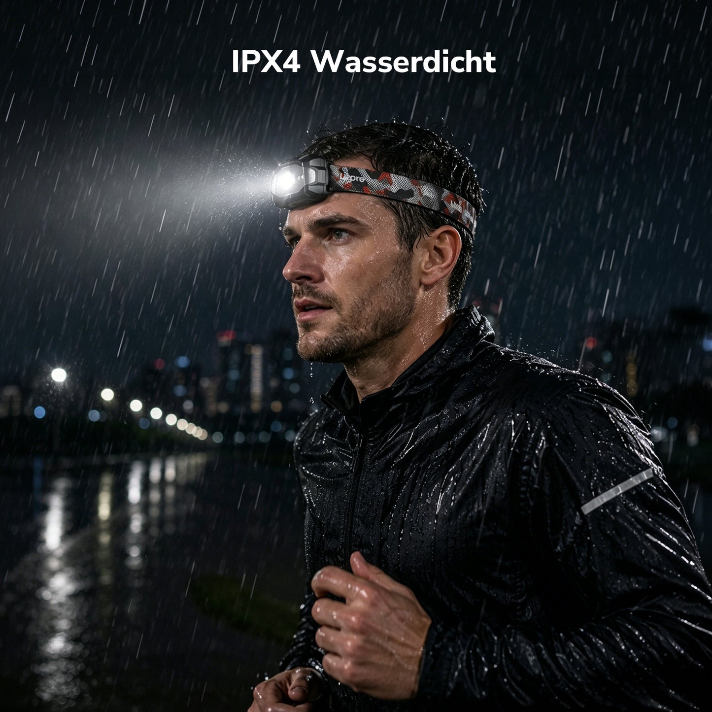 Lepro 5W Stirnlampe LED Wiederaufladbar, Dual Power Kopflampe mit Sensor | Stirnlampe mit USB-C und 3 AAA (Nicht Enthalten), 10 Lichtmodi & Rotlicht, IPX4 Wasserdicht Stirnlampen für Joggen & Camping [Energieklasse A]