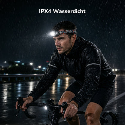 Lepro 5W Stirnlampe LED Wiederaufladbar, Dual Power Kopflampe mit Sensor | Stirnlampe mit USB-C und 3 AAA (Nicht Enthalten), 10 Lichtmodi & Rotlicht, IPX4 Wasserdicht Stirnlampen für Joggen & Camping [Energieklasse A]