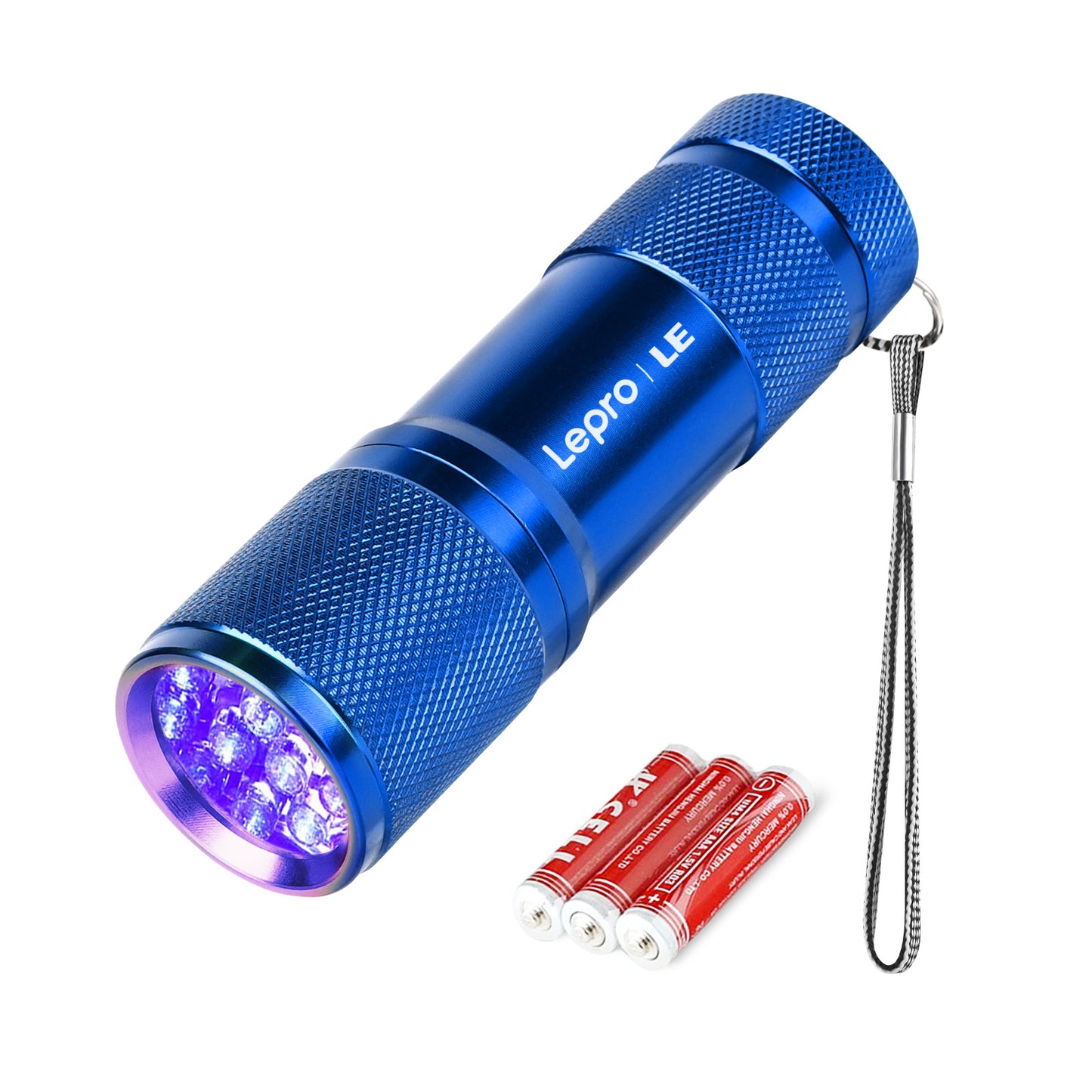 LE UV Taschenlampe, 395nm Mini UV Lampe inklusive 3 AAA Batterien, Blau | Schwarzlicht Taschenlampe mit 9 LEDs, mini UV Lampe Ultraviolettes Licht mit 395nm für Geocaching, Heimtierurindetektoren usw
