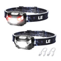 LE Stirnlampe Wiederaufladbar, 1300 Lux Superhell Kopflampe mit Rotlicht, 5 Lichtmodi, IPX4 wasserdichte Mini LED Stirnlampe Stirnleuchte, 2er USB Headlamps für Angeln Campen Joggen