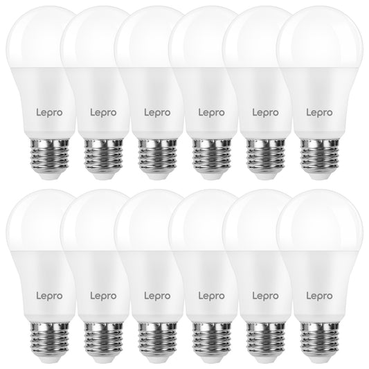 Lepro 13.5W E27 LED Warmweiss, ersetzt 100W Halogenlampe, 1521 Lumen Glühbirne E27, 2700K Warmweiß A60 LED Birne, 200° Energiesparlampe, Nicht Dimmbar, 12 Stück [Energieklasse E]