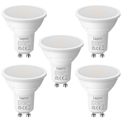 Lepro GU10 LED Neutralweiss Lampen, 4.5W 345lm, Nicht Dimmbar, 5 Stück [Energieklasse F]