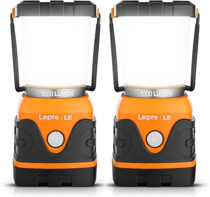 LE LED Campinglampe, Ultra Hell 1000 Lumen, 4 LeuchtmodiI Dimmbar Suchscheinwerfer, Batteriebetrieben Notfallleuchte f¨¹r Stromausf?llen, Wandern, Notfall, Ausf?lle und so weiter, 1 St¨¹ck, Orange