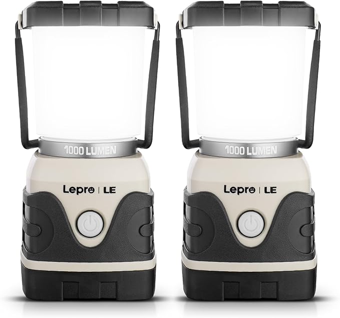 LE LED Campinglampe, Ultra Hell 1000 Lumen, 4 LeuchtmodiI Dimmbar Suchscheinwerfer, Batteriebetrieben Notfallleuchte für Stromausfällen, Wandern, Notfall, Ausfälle und so weiter, White