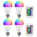 Lepro 9W E27 LED Lampe, Bluetooth APP-Steuerung Dimmbar RGBCW Birne, RGB & Warmwei?, 16 Farben, entspricht 60 W, 2700K bis Kaltwei? Kelvin LED Leuchtmittel, 4 St¨¹ck [Energieklasse F]