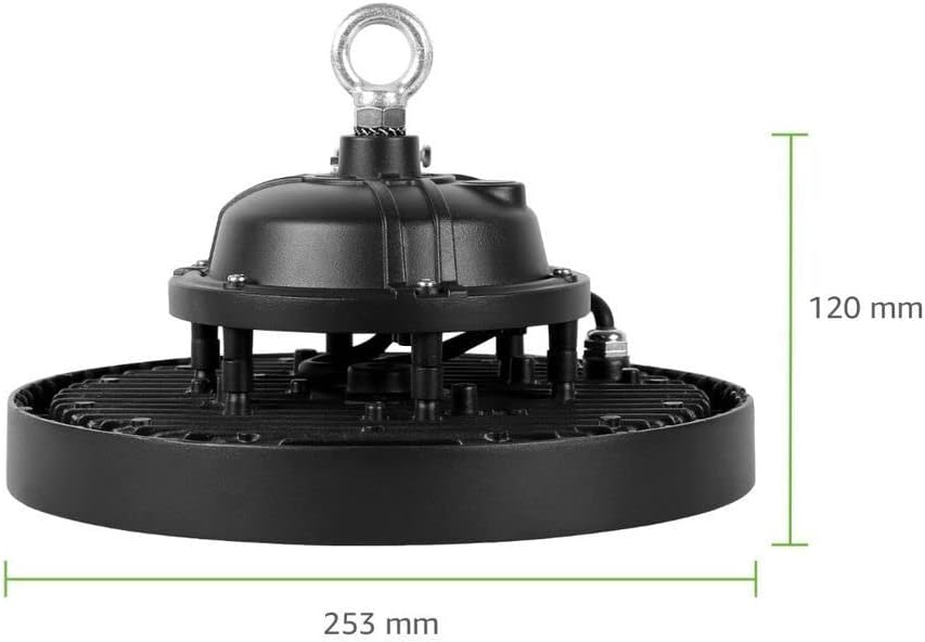 100W LED Hallenstrahler UFO, 140lm/W, IP65 & IK08, 4000K Neutralweiß, Entspricht 250W Halogen, für Lager, Fabrik, Garage, CE- und TÜV-geprüft, 5 Jahre Garantie