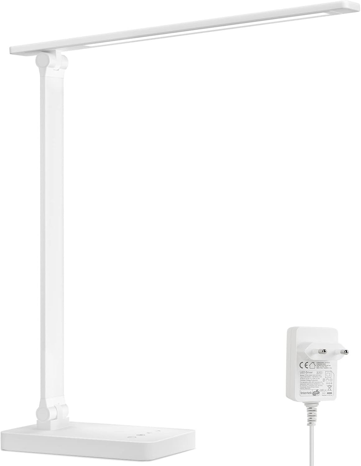 Lepro Schreibtischlampe, LED Tischlampe Dimmbar, Nachttischlampe 800LM 3 Farben und 5 Helligkeitsstufen, Tageslichtlampe Augenschutz, Tischleuchte, Schreibtisch Lampe für Kinder, Büro, Weiß