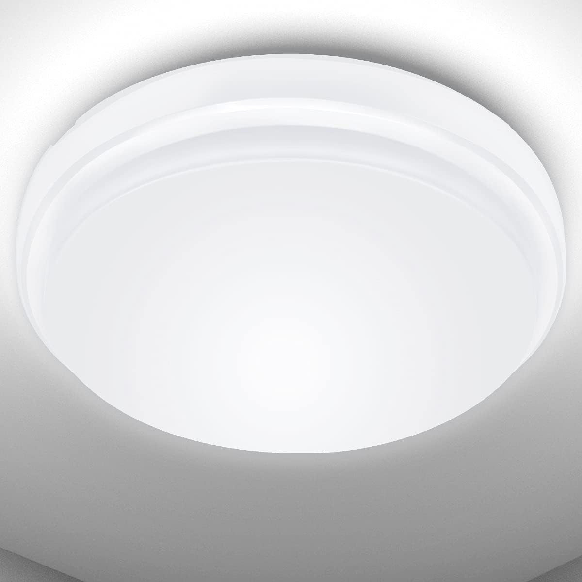 Lepro 24W LED Deckenlampe, LED Deckenleuchte IP54 Wasserfest, 6000K 2200LM Badezimmer Lampe, Rund Badlampe Decke, ideal für Bad Schlafzimmer Flur Küche Wohnzimmer, Kaltweiß, Ø26.5cm
