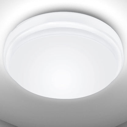 Lepro 24W LED Deckenlampe, LED Deckenleuchte IP54 Wasserfest, 6000K 2200LM Badezimmer Lampe, Rund Badlampe Decke, ideal für Bad Schlafzimmer Flur Küche Wohnzimmer, Kaltweiß, Ø26.5cm
