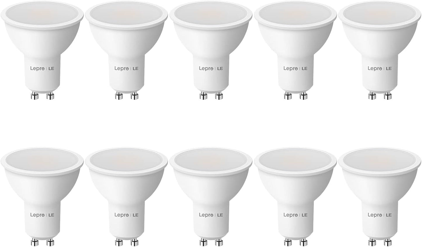 Lepro GU10 LED Warmweiss 4W Lampe, Ersetzt 50W Halogenlampen, 345 Lumen Leuchtmittel LED GU10 Warmweiss, 2700K Warmweiß, 100° Strahlwinkel Reflektorlampen, 10 Stück