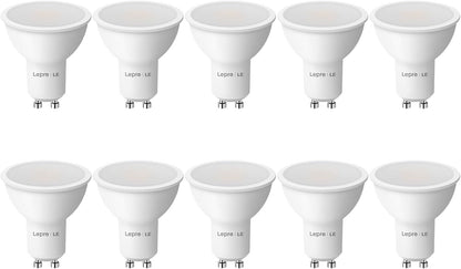 Lepro GU10 LED Warmweiss 4W Lampe, Ersetzt 50W Halogenlampen, 345 Lumen Leuchtmittel LED GU10 Warmweiss, 2700K Warmweiß, 100° Strahlwinkel Reflektorlampen, 10 Stück