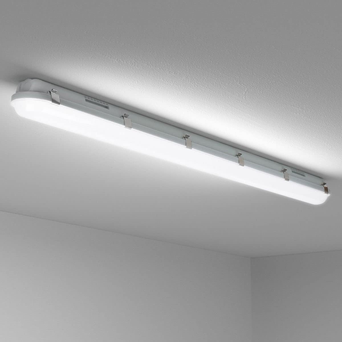 4x LED Feuchtraumleuchte 150cm, 48W 7,200lm Superhell LED Wannenleuchten, LED Feuchtraum Leuchte Neutralweiß 4000K IP65 , Wasserfest Kellerleuchte im Reihenschaltung, Werkstattleuchte, Garage