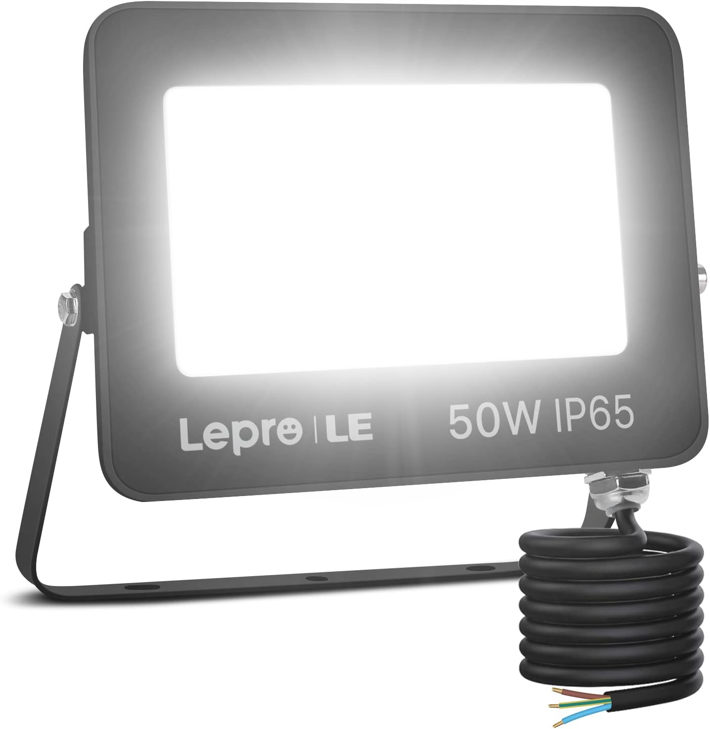 Lepro LED Strahler 50W, Außen, Superhell 4250LM Scheiwerfer, IP65 Wasserfest Fluter 5000K Kaltweiß Aussenstrahler, für Hinterhof, Auffahrt, Türen, Garage, Flur, Garten
