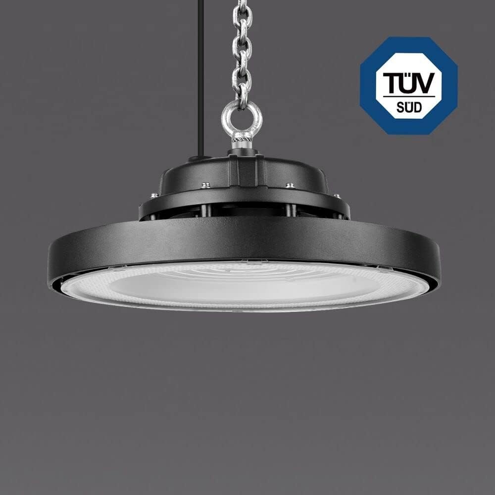 100W LED Hallenstrahler UFO, 140lm/W, IP65 & IK08, 4000K Neutralweiß, Entspricht 250W Halogen, für Lager, Fabrik, Garage, CE- und TÜV-geprüft, 5 Jahre Garantie