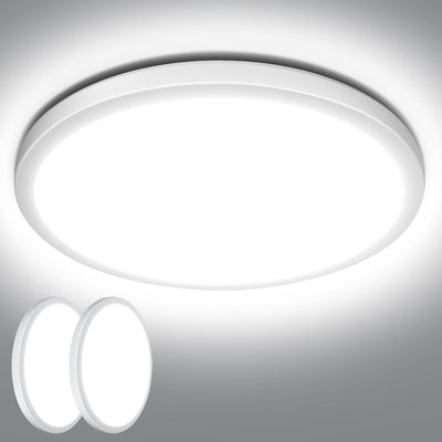 Lepro Deckenlampe 24W, IP44 Wasserfest Deckenleuchte，5000K 2400LM Badezimmer Lampe, Kaltweiß Deckenleuchte Badezimmer, ideal Badezimmerlampe Decke für Bad Schlafzimmer Wohnzimmer, Ø29.3cm, 2 Stücke
