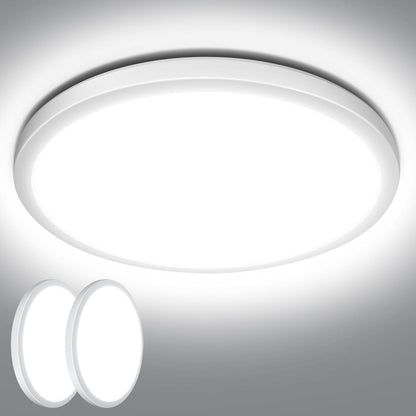 Lepro Deckenlampe 24W, IP44 Wasserfest Deckenleuchte，3000K 2400LM Badezimmer Lampe, Warmweiß Deckenleuchte Badezimmer, ideal Badezimmerlampe Decke für Bad Schlafzimmer Wohnzimmer, Ø29.3cm, 2 Stücke