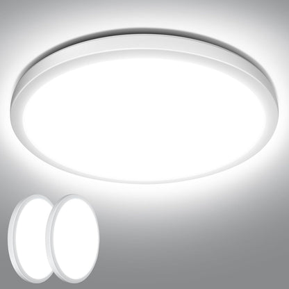 Lepro Deckenlampe 18W, IP44 Wasserfest Deckenleuchte，5000K 1800LM Badezimmer Lampe, Kaltweiß Deckenleuchte Badezimmer, ideal Badezimmerlampe Decke für Bad Schlafzimmer Flur Wohnzimmer, Ø22cm, 2 Stücke