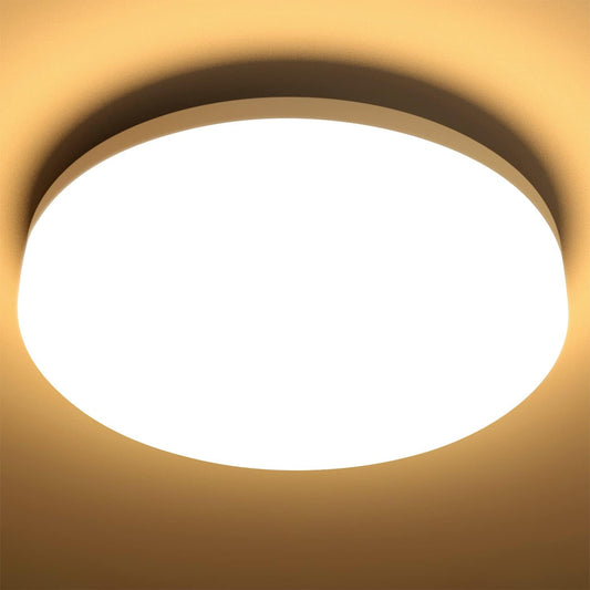 Lepro LED Deckenlampe 15W, LED Deckenleuchte IP54 Wasserfest, 3000K 1500LM Badezimmer Lampe, Rund Badlampe Decke, ideal für Bad Schlafzimmer Flur Küche Wohnzimmer Balkon, Warmweiß, Ø22cm