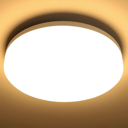 LE Deckenlampe 15W, LED Deckenleuchte IP54 Wasserfest, 3000K 1500LM Badezimmer Lampe, Rund Badlampe Decke, ideal für Bad Schlafzimmer Flur Küche Wohnzimmer Balkon, Warmweiß, Ø22cm