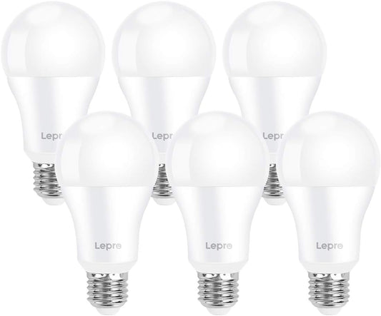 Lepro 13.5W E27 LED Warmweiss, ersetzt 100W Halogenlampe, 1521 Lumen Glühbirne E27, 2700K Warmweiß A60 LED Birne, 200° Energiesparlampe, Nicht Dimmbar, 6 Stück [Energieklasse E]