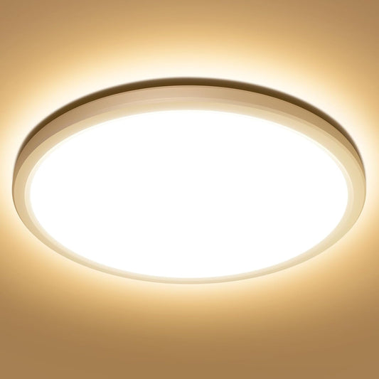 Lepro Deckenlampe 24W, IP44 Wasserfest Deckenleuchte，3000K 2400LM Badezimmer Lampe, Warmweiß Deckenleuchte Badezimmer, ideal Badezimmerlampe Decke für Bad Schlafzimmer Flur Küche Wohnzimmer, Ø29.3cm