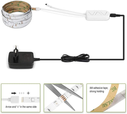 LE LED Strip Smart 5M Wasserdicht, RGB 150 LEDs, 5050 SMD Wifi LED Streifen, 12V, Selbstklebend LED Lichterkette, Flexibel LED Band, LED Leiste, LED Lichtband IP65, Netzteil und Controller enthalten