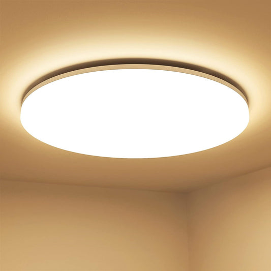 Lepro 24W Deckenlampe Ø28cm, IP54 Wasserfest Badezimmer Deckenlampe, 3000K LED Deckenleuchte 2400lm für Badezimmer Schlafzimmer Kinderzimmer Wohnzimmer Balkon Flur Küche, Warmweiß LED Lampen