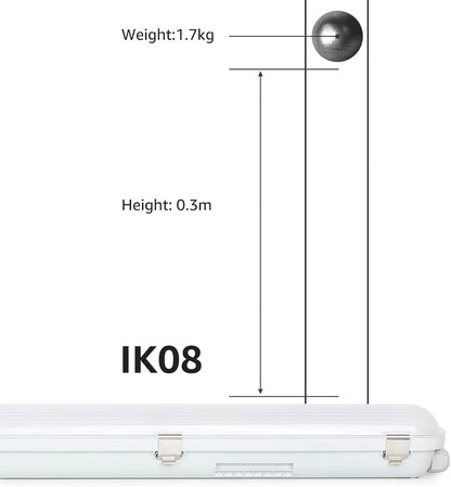4x LED Feuchtraumleuchte 150cm, 48W 7,200lm Superhell LED Wannenleuchten, LED Feuchtraum Leuchte Neutralweiß 4000K IP65 , Wasserfest Kellerleuchte im Reihenschaltung, Werkstattleuchte, Garage