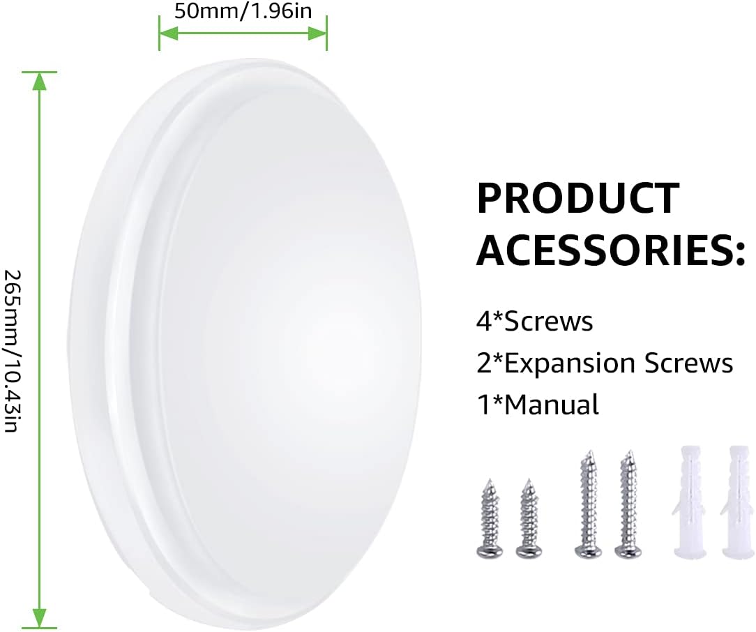 Lepro 24W LED Deckenlampe, LED Deckenleuchte IP54 Wasserfest, 6000K 2200LM Badezimmer Lampe, Rund Badlampe Decke, ideal für Bad Schlafzimmer Flur Küche Wohnzimmer, Kaltweiß, Ø26.5cm