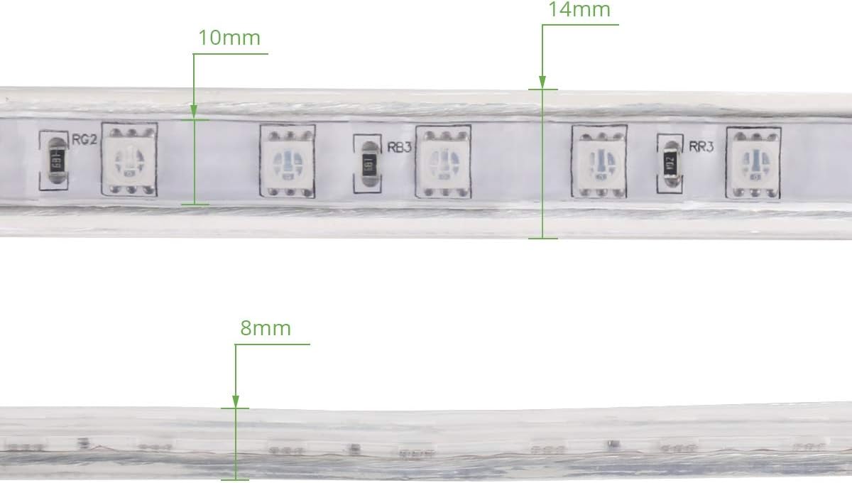 LE 20M LED Stripes, 5050 SMD LEDs, 220V-240V LED Streifen, Superhelle mehrfarbig RGB, IP65 wasserdichte außere dekorative Lichterketten
