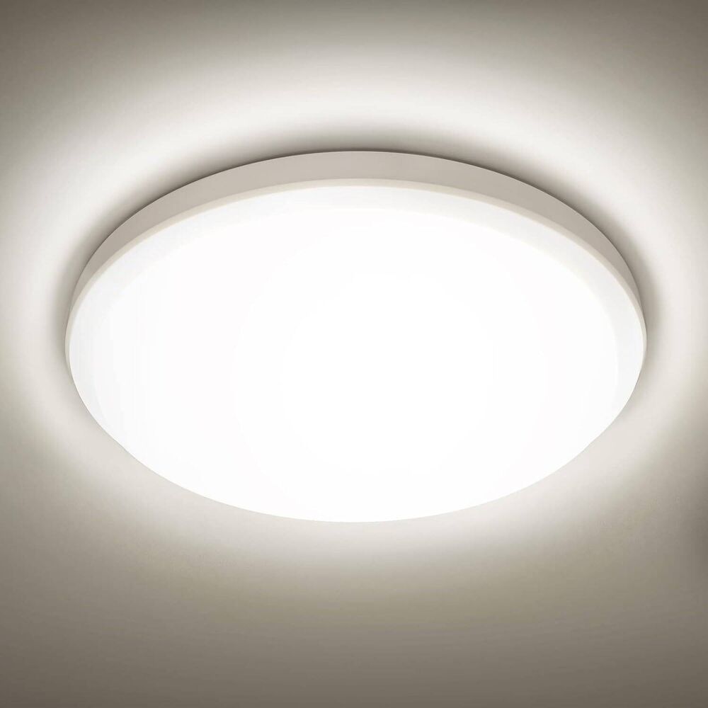 Lepro 24W LED Deckenlampe, LED Deckenleuchte IP54 Wasserfest, 4000K 2200LM Badezimmer Lampe, Rund Badlampe Decke, ideal für Bad Schlafzimmer Flur Küche Wohnzimmer, Neutralweiß, Ø26.5cm
