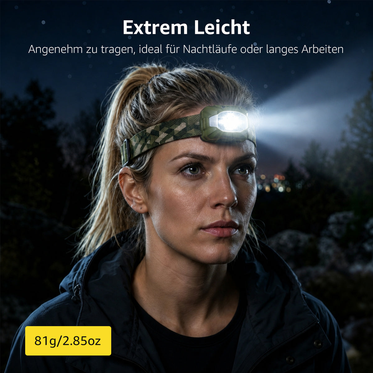 Lepro Stirnlampe LED Wiederaufladbar, USB C Kopflampe mit 5 Modi & Rotlicht