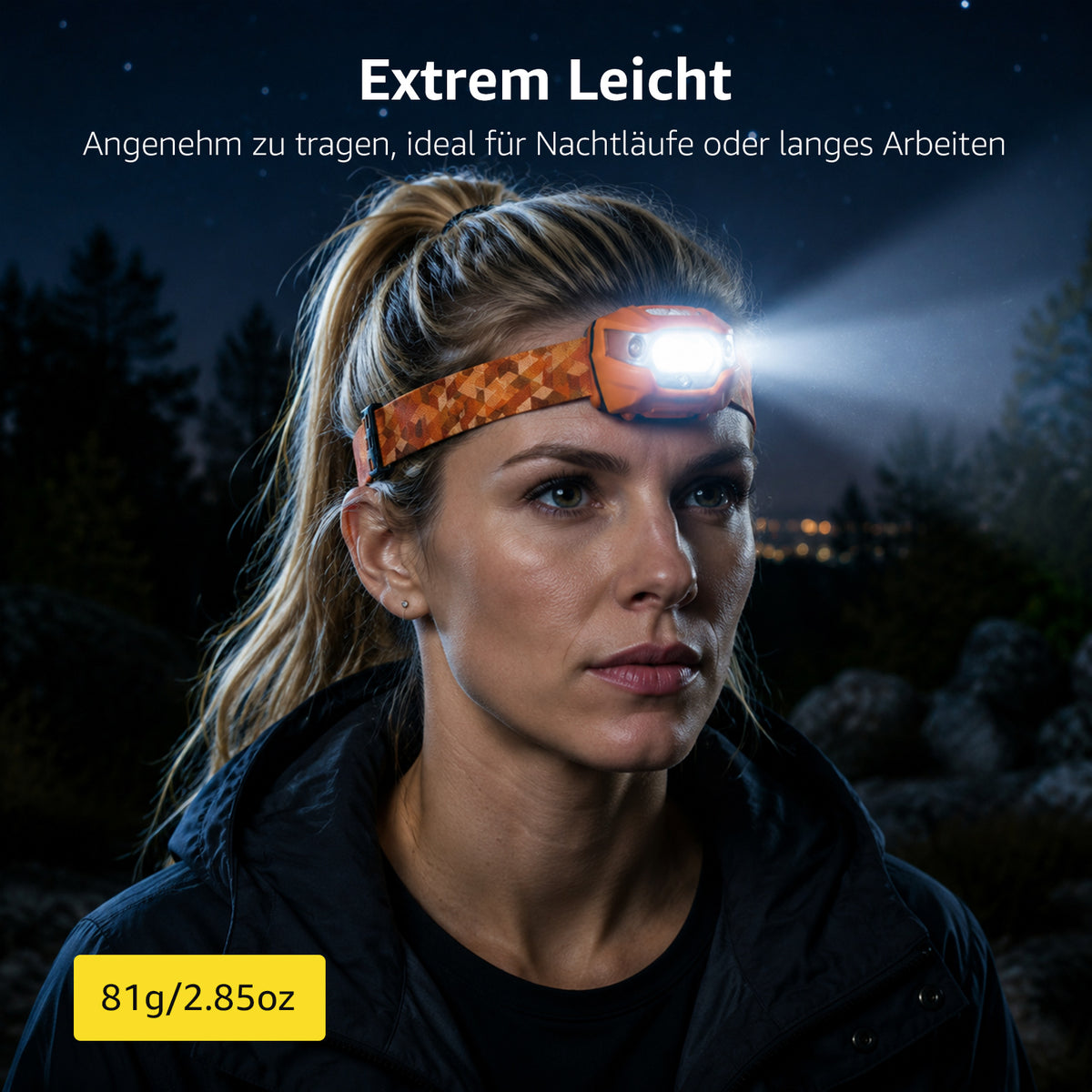 Lepro Stirnlampe LED Wiederaufladbar, USB C Kopflampe mit 5 Modi & Rotlicht [Energieklasse C]