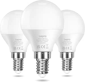 Lepro E14 LED Lampe, 3er-Pack, 4.9W 470 Lumen Glühbirne,entspricht 40W Glühlampe, 2700 Kelvin Warmweiß, P45 180° Abstrahlwinkel Energiesparlampe (Copy)