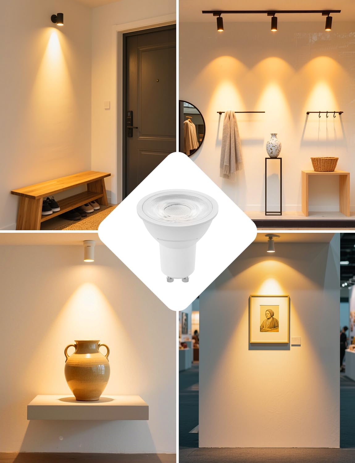 Lepro GU10 LED Warmweiss 6W Lampe, 2700K Warmweiß, 630 Lumen, 38° Abstrahlwinkel, Nicht dimmbar Reflektorlampe, Energiesparendes GU10 LED Leuchtmittel für Wohnzimmer, Küche, Schlafzimmer,4 Stück