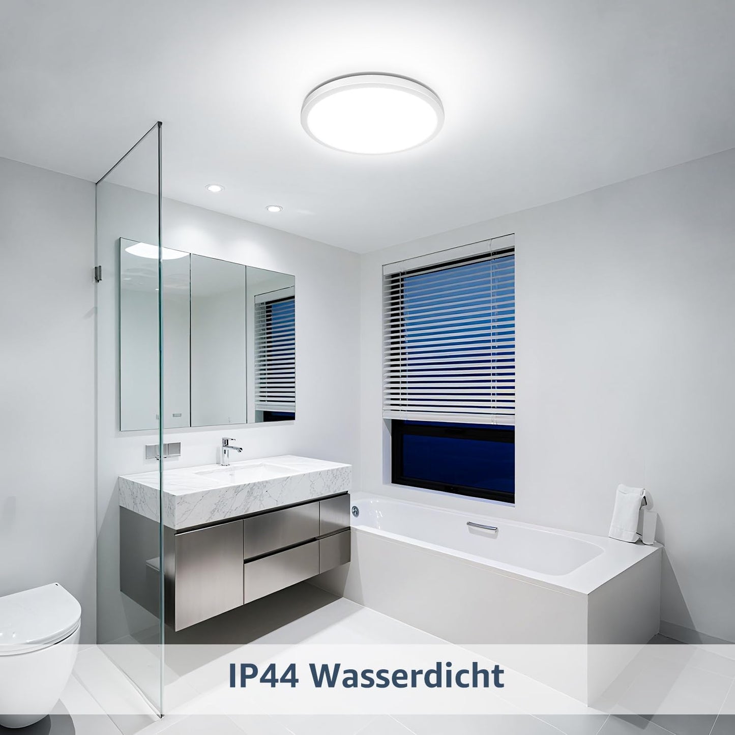 Lepro Deckenlampe 18W, IP44 Wasserfest Deckenleuchte，3000K 1800LM Badezimmer Lampe, Warmweiß Deckenleuchte Badezimmer, ideal Badezimmerlampe Decke für Bad Schlafzimmer Flur Küche Wohnzimmer, Ø22cm