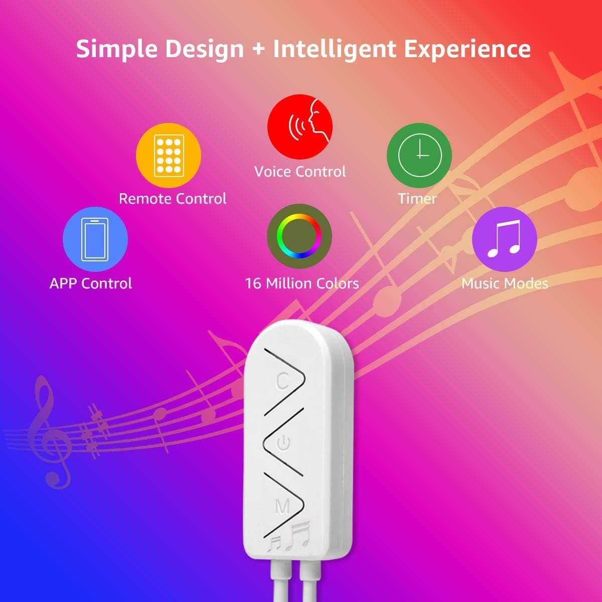 LE Smart LED Strip 5M Musik Sync,RGB 150 LEDs, LED Streifen Wifi, Wlan LED Band, Superhell Selbstklebend Lichtband, nur 2.4GHz Lichterkette mit Fernbedienung, Kompatibel mit Alexa, App, Google Home