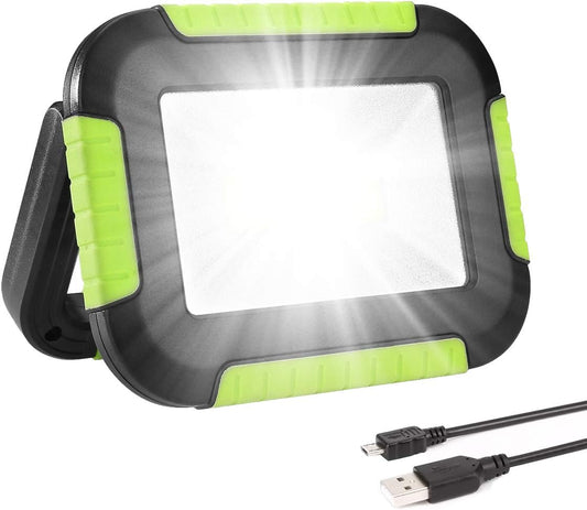 LE LED Akku Strahler, Campinglampe Tragbar, 10W 1000 Lumen Superhell Wiederaufladbare Suchscheinwerfer, Dimmbar Notfallleuchte mit 3 Lichtmodi für Stromausfällen, Camping usw.