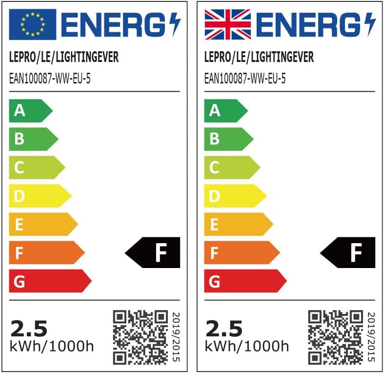 Lepro E27 LED Warmweiss Glühbirne, 2.5 Watt G45 LED Lampe E27, ersetzt 25W Halogenlampe, 250 Lumen Leuchtmittel, 2700 Kelvin Warmweiß, 180° Abstrahlwinkel Energiesparlampe, 5 Stück