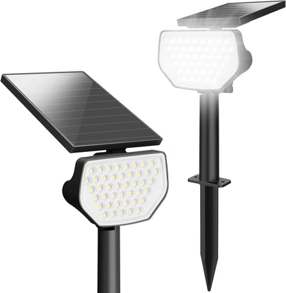 Lepro Solarlampen für Außen Garten, IP65 Solarleuchten mit Drehbaren Solar Panel, 2-in-1 Solar Strahler Außen mit 2 Beleuchtungsmodi, Solar Wegeleuchten für Gärten, Eingang, Garage, 4 Stück Kaltweiß