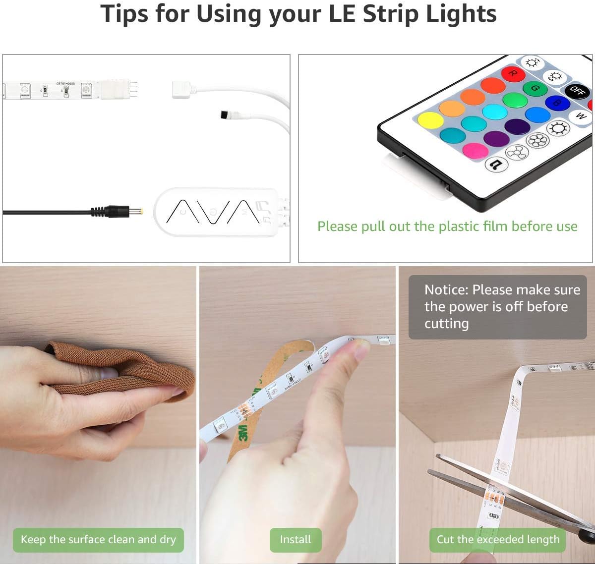 LE Smart LED Strip 5M Musik Sync,RGB 150 LEDs, LED Streifen Wifi, Wlan LED Band, Superhell Selbstklebend Lichtband, nur 2.4GHz Lichterkette mit Fernbedienung, Kompatibel mit Alexa, App, Google Home